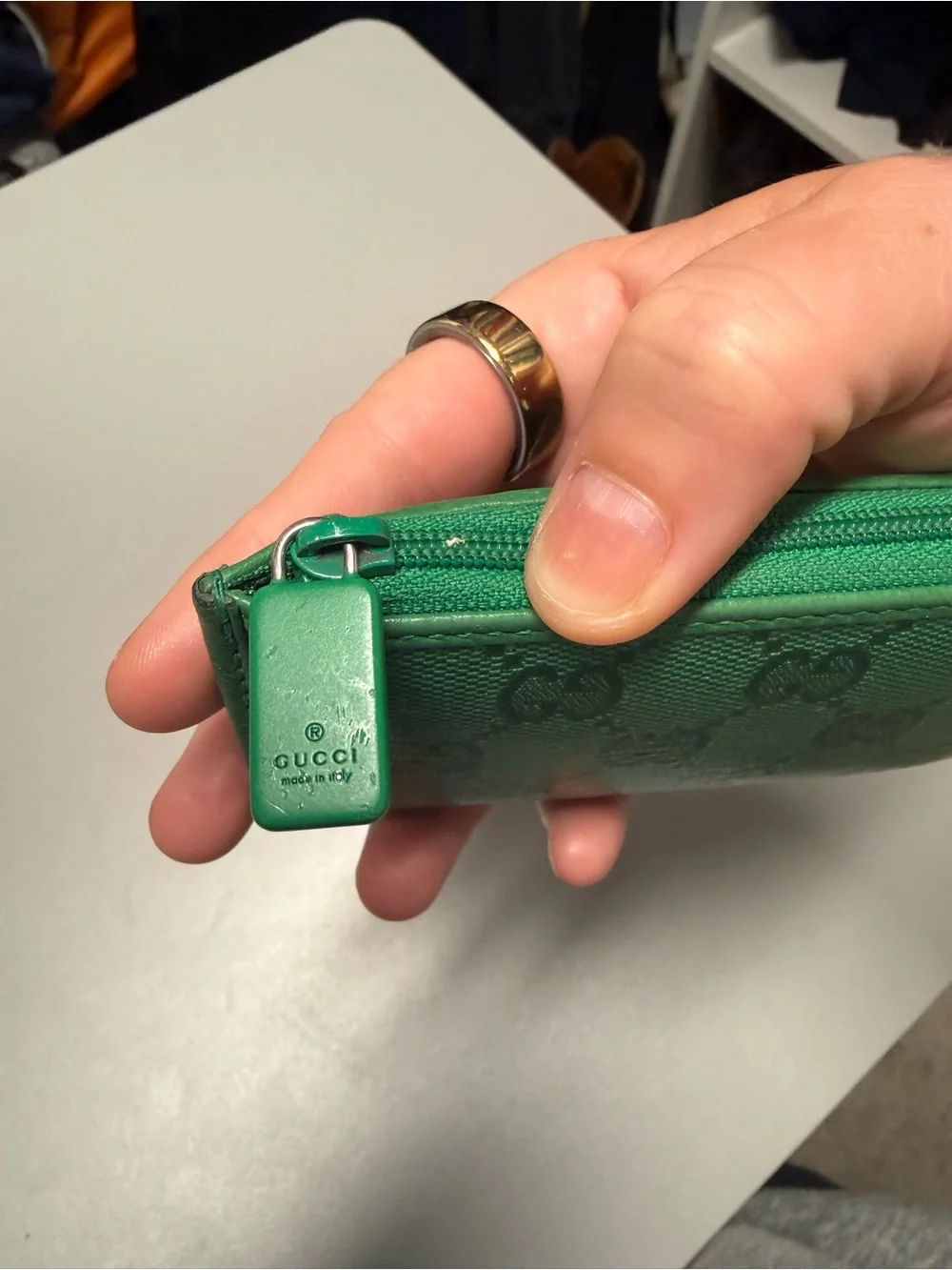 Gucci Emerald Green GG Canvas Card Case & Wallet - Picture 8 of 10